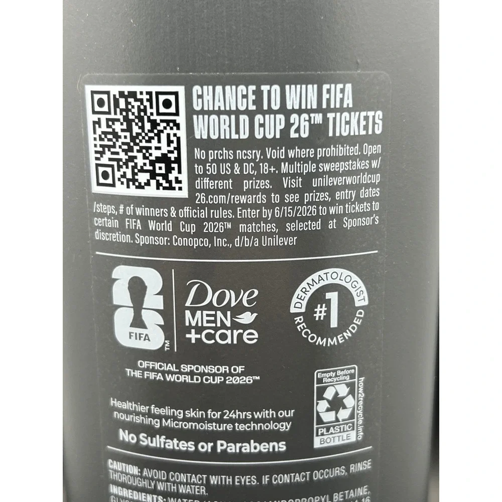 Dove Men+Care Fresh Victory Body Face Wash FIFA World Cup 26 Edition 18oz